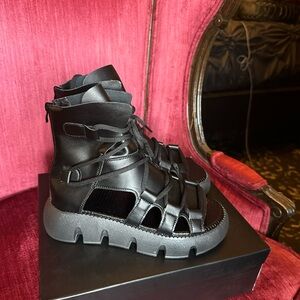 Chunky black gladiator style sandals